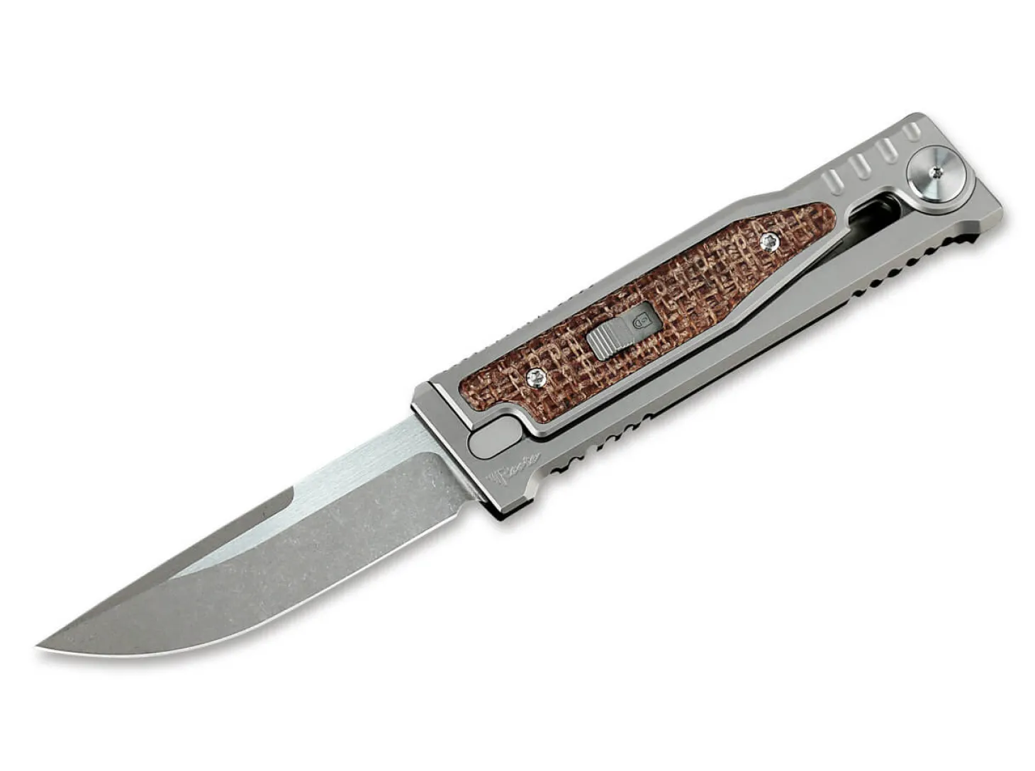 EXO-M Burlap Micarta Drop Point