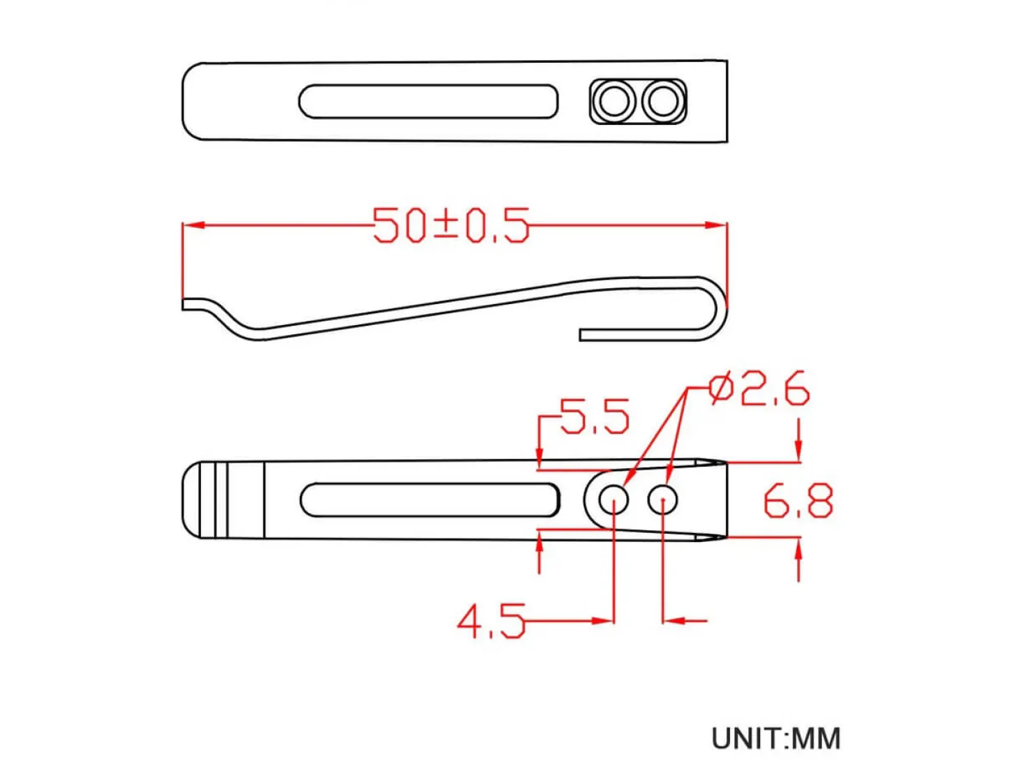 Plain Stainless Steel Clip CA-05B-V1