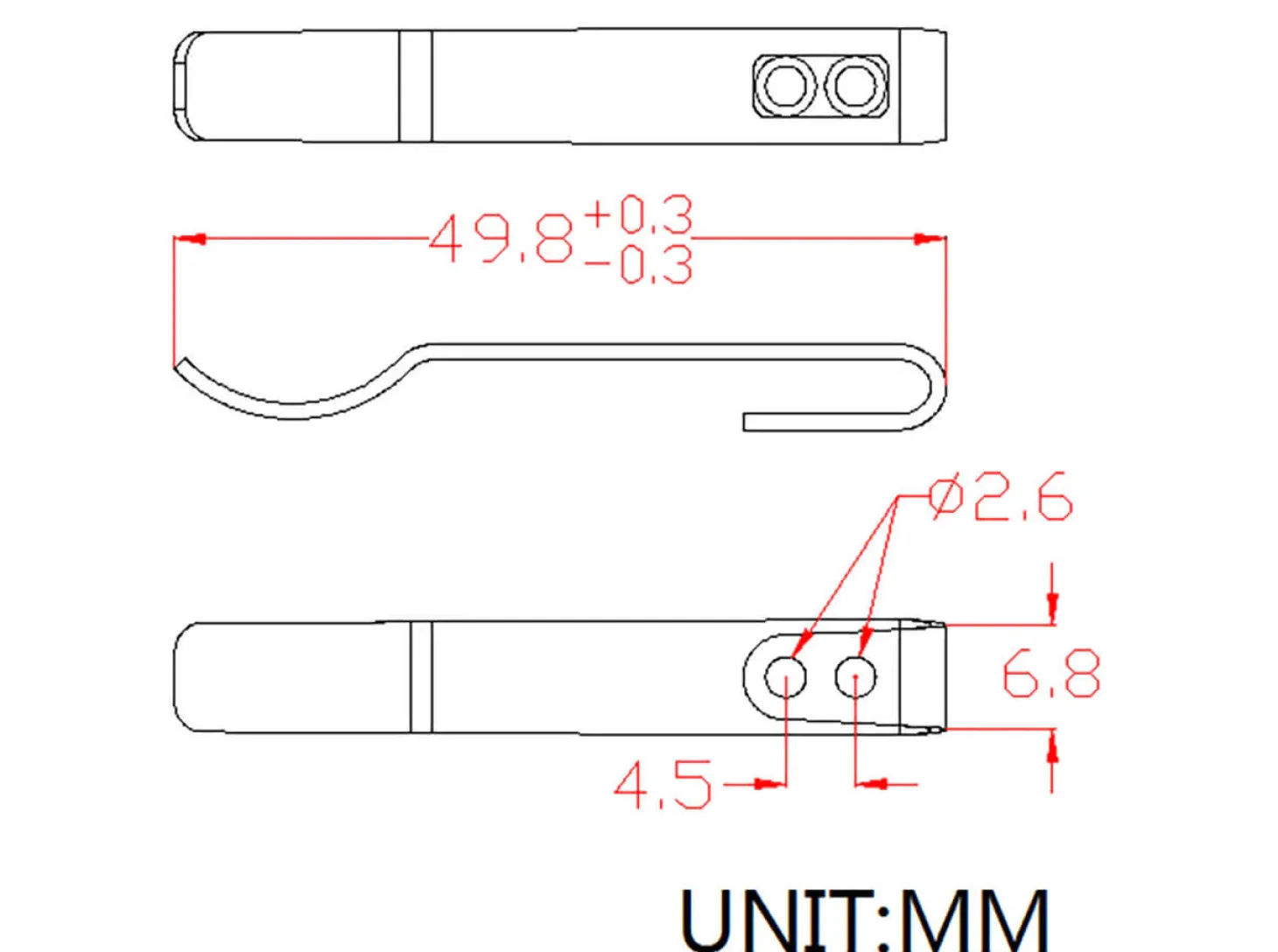 Plain Stainless Steel Clip CA-07B
