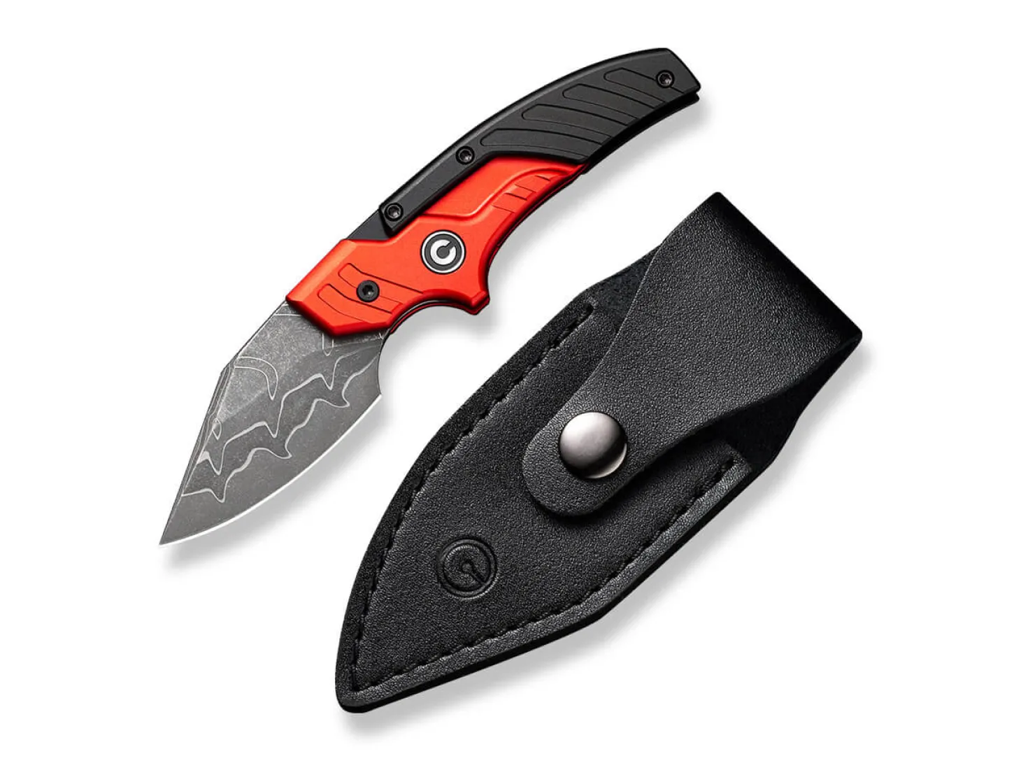 Typhoeus Aluminum Red & Black Damascus