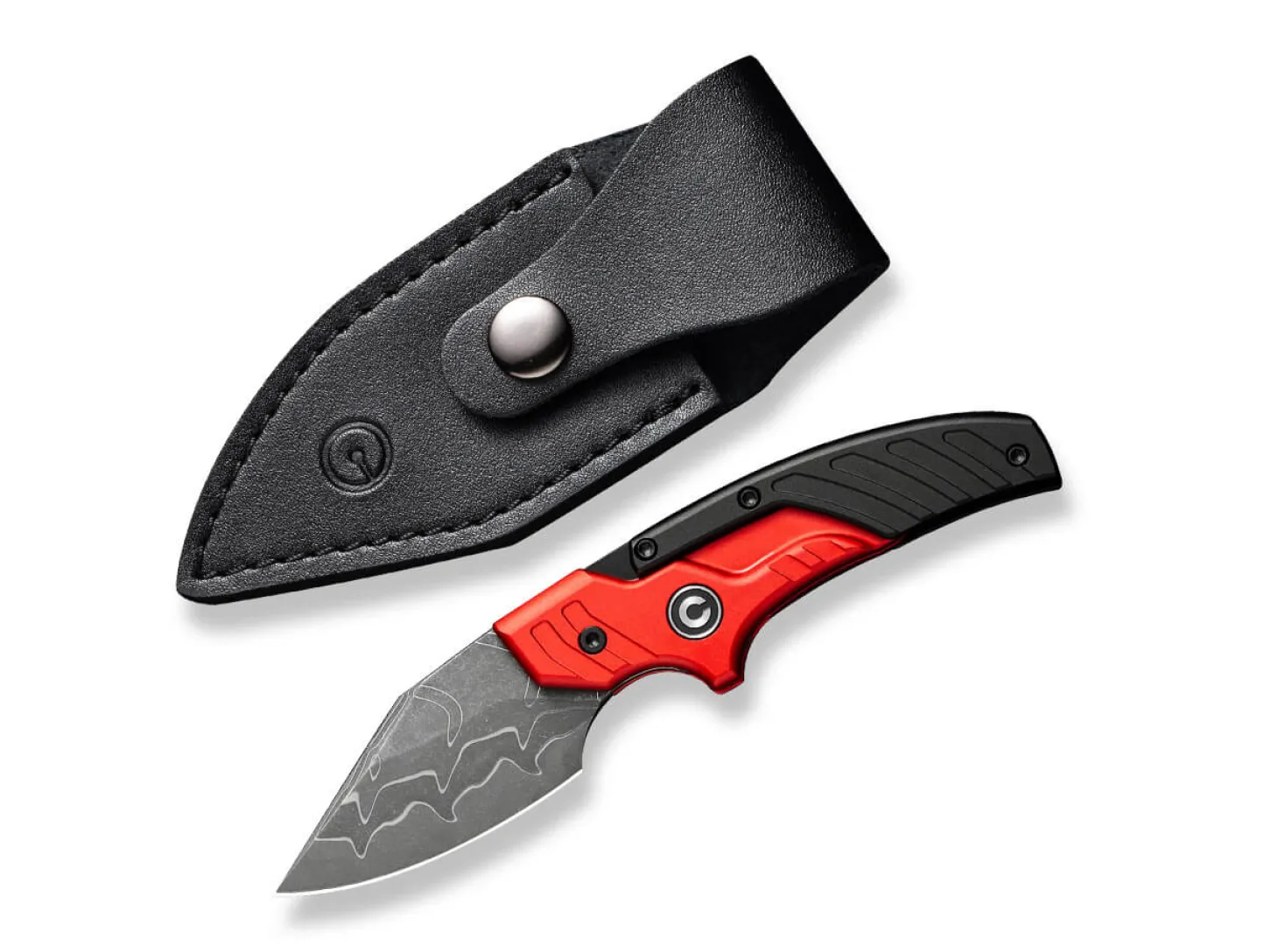 Typhoeus Aluminum Red & Black Damascus
