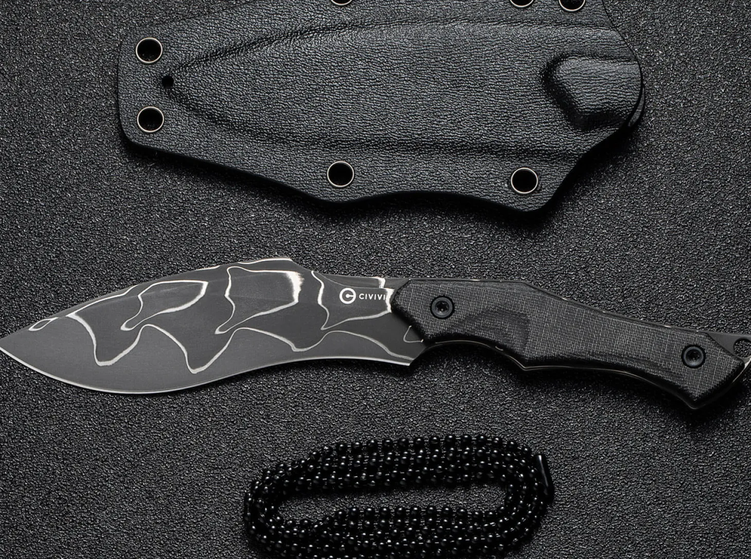 Vaquita II Micarta Black Damascus